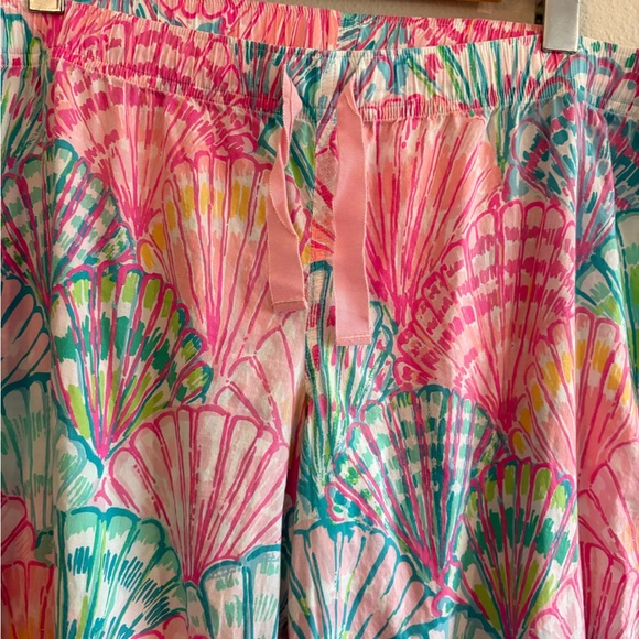 Lilly Pulitzer Pajama Pants Loose-Fit Cotton ‘Oh Shello’ Women’s XL Vacation - Picture 3 of 8